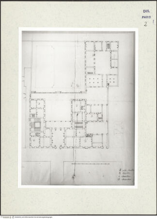 Vorderseite von Bibliothèque Nationale, Paris [https://www.deutsche-digitale-bibliothek.de/content/lizenzen/rv-ez/] Grundriss des Palazzo Graneri, Turin - , bh466095_recto. Foto.