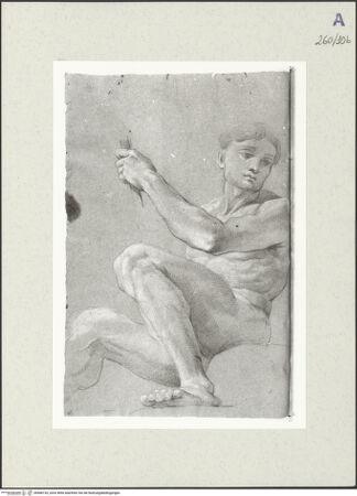 Vorderseite von Istituto Nazionale per la Grafica [https://www.deutsche-digitale-bibliothek.de/content/lizenzen/rv-ez/] Aktstudie zu einem sitzenden Mann - , bh466153_recto. Foto.