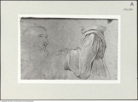 Vorderseite von Istituto Nazionale per la Grafica [https://www.deutsche-digitale-bibliothek.de/content/lizenzen/rv-ez/] Bärtiger männlicher Kopf. Mönchsgewand - , bh466176_recto. Foto.