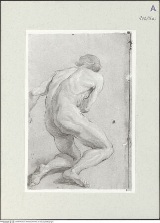 Vorderseite von Istituto Nazionale per la Grafica [https://www.deutsche-digitale-bibliothek.de/content/lizenzen/rv-ez/] Aktstudie zu einem knienden Mann, vom Rücken gesehen - , bh466179_recto. Foto.