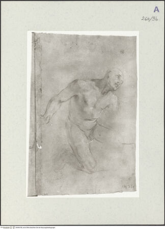 Vorderseite von Istituto Nazionale per la Grafica [https://www.deutsche-digitale-bibliothek.de/content/lizenzen/rv-ez/] Aktstudie zu einem knienden Mann - , bh466180_recto. Foto.