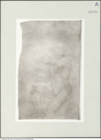 Vorderseite von Istituto Nazionale per la Grafica [https://www.deutsche-digitale-bibliothek.de/content/lizenzen/rv-ez/] Aktstudie zu einem knienden Mann - , bh466181_recto. Foto.