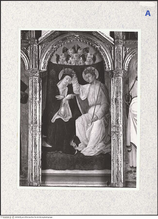 Vorderseite von Sigismondi, Roberto [https://www.deutsche-digitale-bibliothek.de/content/lizenzen/rv-fz/] Marienkrönung mit HeiligenUnteres Register, mittleres Bildfeld: Marienkrönung - , bh466469_recto. Foto: Sigismondi, Roberto.