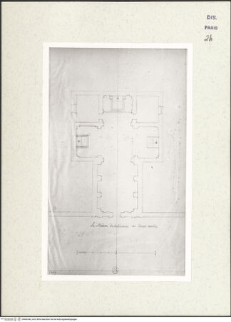 Vorderseite von Bibliothèque Nationale, Paris [https://www.deutsche-digitale-bibliothek.de/content/lizenzen/rv-ez/] Grundriss der Kirche Santa Maria Liberatrice, Rom (zerstört) - , bh466548_recto. Foto.