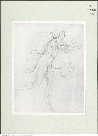 Vorderseite von Biblioteca Reale [https://www.deutsche-digitale-bibliothek.de/content/lizenzen/rv-ez/] Skizzenbuch mit Antiken (Contraffazioni)Personifikation: männliche Akfigur nach rechts - , bh466588_recto. Foto.