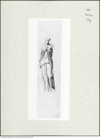 Vorderseite von Biblioteca Reale [https://www.deutsche-digitale-bibliothek.de/content/lizenzen/rv-ez/] Skizzenbuch mit Antiken (Contraffazioni)Studie einer Athena-Statue - , bh466612_recto. Foto.