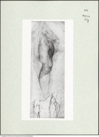 Vorderseite von Biblioteca Reale [https://www.deutsche-digitale-bibliothek.de/content/lizenzen/rv-ez/] Skizzenbuch mit Antiken (Contraffazioni)Anatomische Studien eines Beines und einer Schulter - , bh466614_recto. Foto.