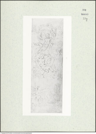 Vorderseite von Biblioteca Reale [https://www.deutsche-digitale-bibliothek.de/content/lizenzen/rv-ez/] Skizzenbuch mit Antiken (Contraffazioni)Spielende Putti in Blattranken - , bh466621_recto. Foto.