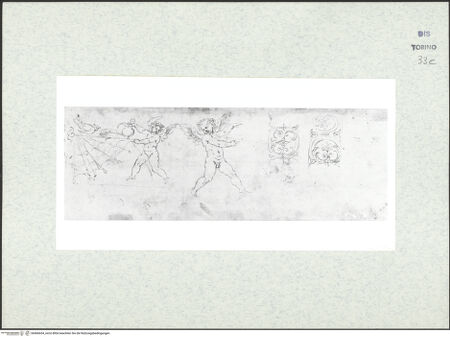 Vorderseite von Biblioteca Reale [https://www.deutsche-digitale-bibliothek.de/content/lizenzen/rv-ez/] Skizzenbuch mit Antiken (Contraffazioni)Ornamentstudien - , bh466654_recto. Foto.