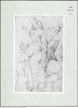 Vorderseite von Biblioteca Reale [https://www.deutsche-digitale-bibliothek.de/content/lizenzen/rv-ez/] Skizzenbuch mit Antiken (Contraffazioni)Figurengruppe aus Kind, Frau und Mann - , bh466655_recto. Foto.