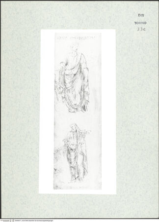 Vorderseite von Biblioteca Reale [https://www.deutsche-digitale-bibliothek.de/content/lizenzen/rv-ez/] Skizzenbuch mit Antiken (Contraffazioni)Zwei römische Personifikationen: Genio Conservatori und Genio Honori - , bh466671_recto. Foto.