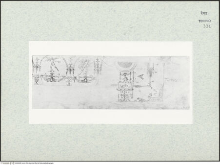 Vorderseite von Biblioteca Reale [https://www.deutsche-digitale-bibliothek.de/content/lizenzen/rv-ez/] Skizzenbuch mit Antiken (Contraffazioni)Ornamentstudien nach Dekorationen im Vatikan - , bh466680_recto. Foto.