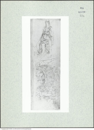 Vorderseite von Biblioteca Reale [https://www.deutsche-digitale-bibliothek.de/content/lizenzen/rv-ez/] Skizzenbuch mit Antiken (Contraffazioni)Dea Syria und Putti mit Feston - , bh466681_recto. Foto.