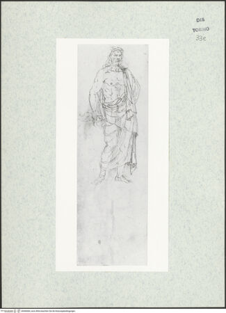 Vorderseite von Biblioteca Reale [https://www.deutsche-digitale-bibliothek.de/content/lizenzen/rv-ez/] Skizzenbuch mit Antiken (Contraffazioni)Jupiter mit Blitzbündel - , bh466684_recto. Foto.