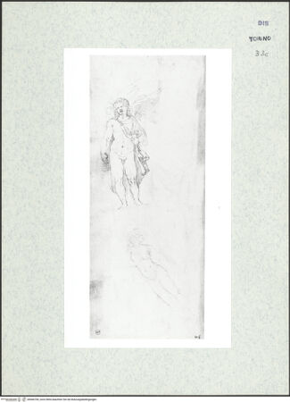 Vorderseite von Biblioteca Reale [https://www.deutsche-digitale-bibliothek.de/content/lizenzen/rv-ez/] Skizzenbuch mit Antiken (Contraffazioni)Personifikation des Herbst, weibliche Aktfigur in der Pose einer Viktoria - , bh466700_recto. Foto.