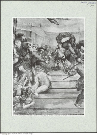 Vorderseite von Sopr. BAS ROMA [https://www.deutsche-digitale-bibliothek.de/content/lizenzen/rv-ez/] Martyrium der Gefährten des heiligen Nemesius - Detail, bh466719_recto. Foto.