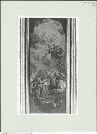 Vorderseite von Sopr. BAS ROMA [https://www.deutsche-digitale-bibliothek.de/content/lizenzen/rv-ez/] Die Vision des seligen Bernardo Tolomei - , bh466729_recto. Foto.