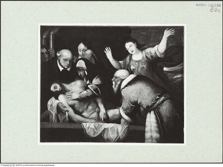 Vorderseite von Sopr. BAS ROMA [https://www.deutsche-digitale-bibliothek.de/content/lizenzen/rv-ez/] Grablegung Christi - , bh466736_recto. Foto.