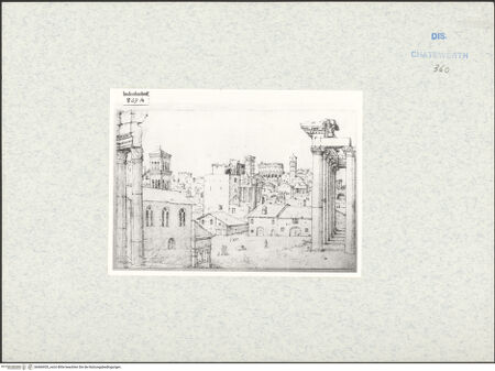 Vorderseite von Courtauld Institute [http://creativecommons.org/publicdomain/mark/1.0/] Das Forum Romanum vom Kapitol aus gesehen - , bh466920_recto. Foto.