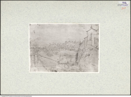 Vorderseite von Staatsgalerie Stuttgart [http://creativecommons.org/publicdomain/mark/1.0/] Panorama vom Aventin in Rom - , bh466933_recto. Foto.