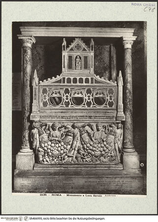 Vorderseite von Alinari [https://www.deutsche-digitale-bibliothek.de/content/lizenzen/rv-ez/] Grabmonument für Luca Savelli (gest. 1266) - , bh466995_recto. Foto.