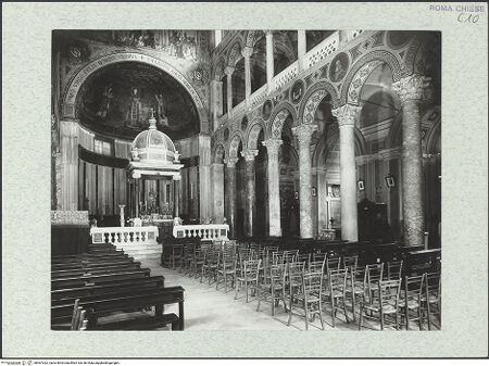 Vorderseite von P. C. A. S. [https://www.deutsche-digitale-bibliothek.de/content/lizenzen/rv-ez/] Sant'Agnese fuori le MuraInnenraumMittelschiff - Inneres nach Südosten, bh467022_recto. Foto.