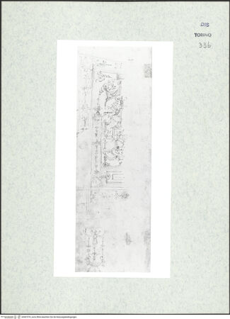 Vorderseite von Biblioteca Reale [https://www.deutsche-digitale-bibliothek.de/content/lizenzen/rv-ez/] Skizzenbuch mit Antiken (Contraffazioni)Ornamentstudien nach einer Deckendekoration - , bh467076_recto. Foto.