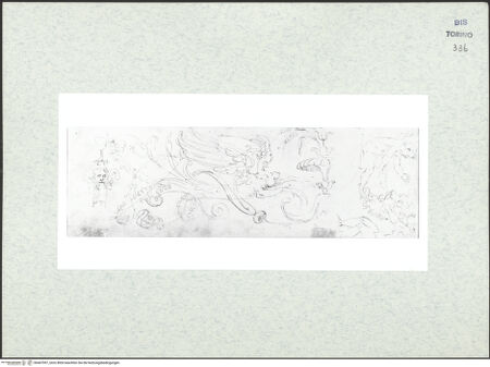 Vorderseite von Biblioteca Reale [https://www.deutsche-digitale-bibliothek.de/content/lizenzen/rv-ez/] Skizzenbuch mit Antiken (Contraffazioni)Ornamentstudien nach der Sala Paolina - , bh467097_recto. Foto.