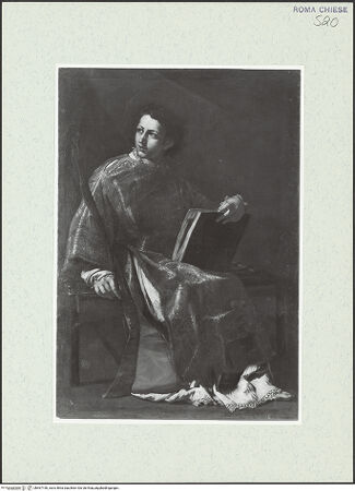 Vorderseite von Sopr. BAS ROMA [https://www.deutsche-digitale-bibliothek.de/content/lizenzen/rv-ez/] Der heilige Laurentius - , bh467196_recto. Foto.