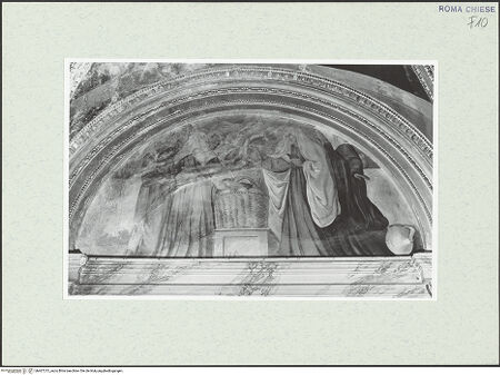 Vorderseite von Sopr. BAS ROMA [https://www.deutsche-digitale-bibliothek.de/content/lizenzen/rv-ez/] Die heilige Francesca Romana vollbringt das Wunder der Brotvermehrung - vor der Restaurierung, bh467215_recto. Foto.