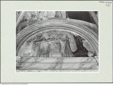 Vorderseite von Sopr. BAS ROMA [https://www.deutsche-digitale-bibliothek.de/content/lizenzen/rv-ez/] Die heilige Francesca Romana vollbringt das Wunder der Brotvermehrung - , bh467216_recto. Foto.