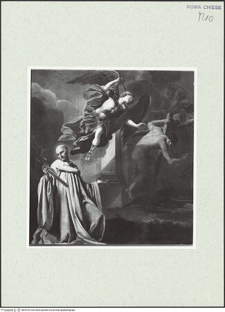Vorderseite von Sopr. BAS ROMA [https://www.deutsche-digitale-bibliothek.de/content/lizenzen/rv-ez/] Versuchung des seligen Bernardo Tolomei durch einen Dämon, der vom Erzengel Michael vertrieben wird - , bh467234_recto. Foto.
