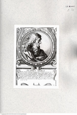 Vorderseite von Istituto Nazionale per la Grafica [http://creativecommons.org/publicdomain/mark/1.0/] Heroicas Regum Hispaniarum Imagines ab Ataulpho ad Carolum II. (...)Tafel 31: Flavius Egica - , bh467462. Foto.