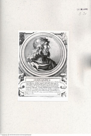 Vorderseite von Istituto Nazionale per la Grafica [http://creativecommons.org/publicdomain/mark/1.0/] Heroicas Regum Hispaniarum Imagines ab Ataulpho ad Carolum II. (...)Tafel 24: Sisenandus - , bh467465. Foto.