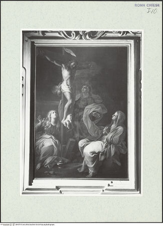 Vorderseite von Sopr. BAS ROMA [https://www.deutsche-digitale-bibliothek.de/content/lizenzen/rv-ez/] Beweinung Christi am Kreuz durch Maria, Maria Magdalena und den Apostel Johannes - , bh467614_recto. Foto.