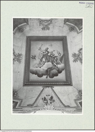 Vorderseite von Sopr. BAS ROMA [https://www.deutsche-digitale-bibliothek.de/content/lizenzen/rv-ez/] Santa Maria Nova - Sakristei, Wölbung, mit Fresko des seligen Bernardo Tolomei in der Glorie, 1751/1800, bh467667_recto. Foto.