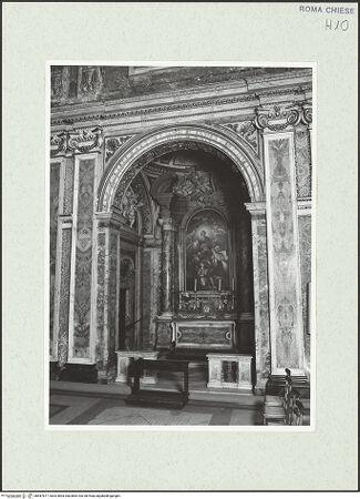 Vorderseite von Sopr. BAS ROMA [https://www.deutsche-digitale-bibliothek.de/content/lizenzen/rv-ez/] Santa Maria Nova - 3. Kapelle rechts (di Santa Francesca Romana), bh467677_recto. Foto.