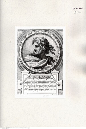 Vorderseite von Istituto Nazionale per la Grafica [http://creativecommons.org/publicdomain/mark/1.0/] Heroicas Regum Hispaniarum Imagines ab Ataulpho ad Carolum II. (...)Tafel 49: Alphonsus IV. Monachus - , bh467741. Foto.