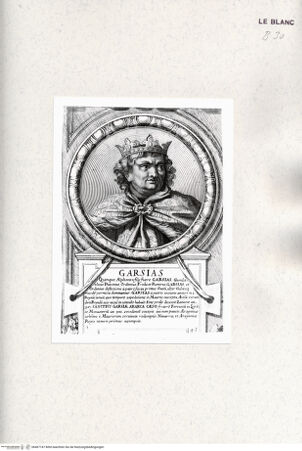 Vorderseite von Istituto Nazionale per la Grafica [http://creativecommons.org/publicdomain/mark/1.0/] Heroicas Regum Hispaniarum Imagines ab Ataulpho ad Carolum II. (...)Tafel 46: Garsias - , bh467747. Foto.