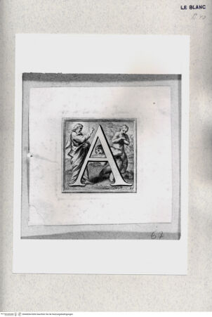 Vorderseite von Istituto Nazionale per la Grafica [http://creativecommons.org/publicdomain/mark/1.0/] Alphabet mit HeiligenfigurenInitiale "A" mit dem Sündenfall - , bh468364. Foto.