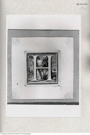 Vorderseite von Istituto Nazionale per la Grafica [http://creativecommons.org/publicdomain/mark/1.0/] Alphabet mit HeiligenfigurenInitiale "H" mit der heiligen Helena - , bh468367. Foto.