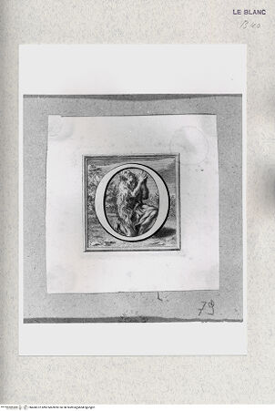 Vorderseite von Istituto Nazionale per la Grafica [http://creativecommons.org/publicdomain/mark/1.0/] Alphabet mit HeiligenfigurenInitiale "O" mit dem heiligen Onuphrius - , bh468372. Foto.