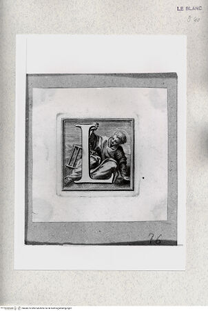 Vorderseite von Istituto Nazionale per la Grafica [http://creativecommons.org/publicdomain/mark/1.0/] Alphabet mit HeiligenfigurenInitiale "L" mit dem heiligen Laurentius - , bh468375. Foto.