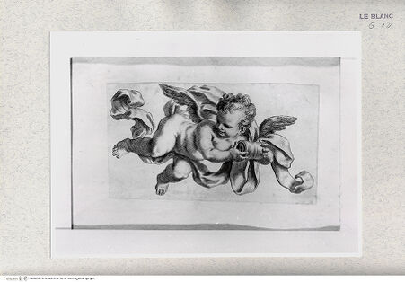 Vorderseite von Istituto Nazionale per la Grafica [http://creativecommons.org/publicdomain/mark/1.0/] Schwebender Putto mit Ornamentband - , bh468382. Foto.