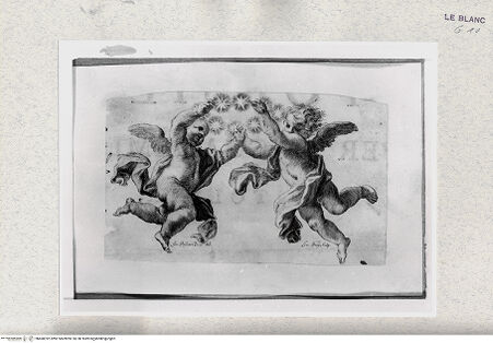 Vorderseite von Istituto Nazionale per la Grafica [http://creativecommons.org/publicdomain/mark/1.0/] Zwei Putti halten eine Sternenkrone - , bh468392. Foto.