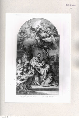 Vorderseite von Istituto Nazionale per la Grafica [http://creativecommons.org/publicdomain/mark/1.0/] Die Heilige Familie mit Gottvater auf den Wolken schwebend - , bh468818. Foto.