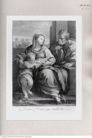 Vorderseite von Istituto Nazionale per la Grafica [http://creativecommons.org/publicdomain/mark/1.0/] Die Heilige Familie mit dem Jesuskind, das lesen lernt - , bh468819. Foto.