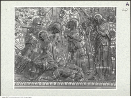 Vorderseite von Lieberman, Ralph [https://www.deutsche-digitale-bibliothek.de/content/lizenzen/rv-ez/] Kreuzigung - Detail: die klagenden Frauen und Johannes, bh469225_recto. Foto.