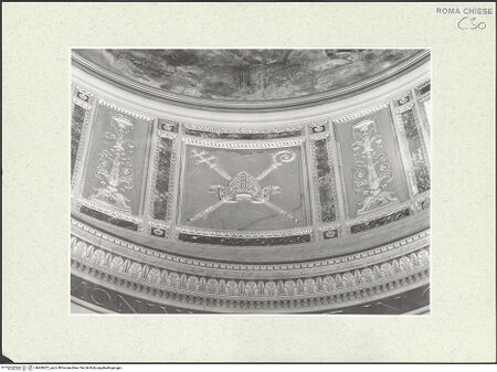 Vorderseite von unbekannt [https://www.deutsche-digitale-bibliothek.de/content/lizenzen/rv-fz/] Santo Spirito dei Napoletani - Kuppeltambour, Detail, mit Stuckdekoration um 1700, bh469457_recto. Foto.