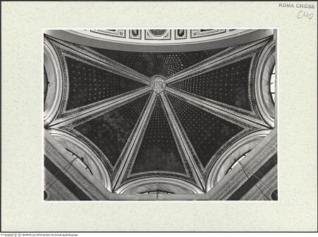 Vorderseite von Sopr. BAS ROMA [https://www.deutsche-digitale-bibliothek.de/content/lizenzen/rv-ez/] Santo Spirito dei Napoletani - Detail: Gewölbe, mit einer Dekoration aus dem Jahr 1880, bh469464_recto. Foto.